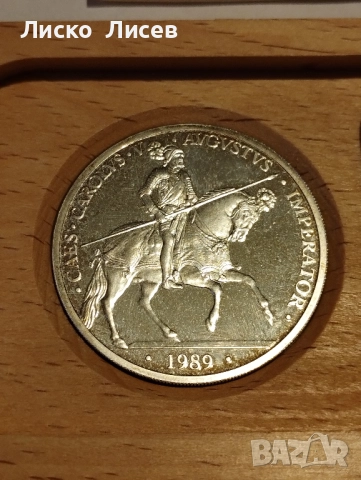 Испания 5 екю 1989г., снимка 5 - Нумизматика и бонистика - 52943360