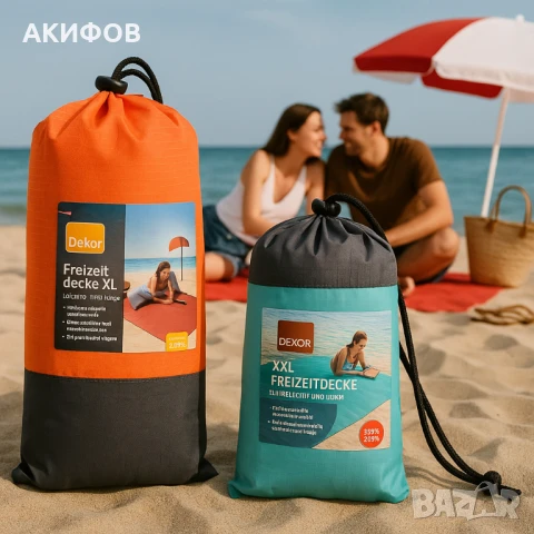 Одеяло за плаж и пикник с включени колчета за забиване - 240x220 см, снимка 7 - Градински мебели, декорация  - 51282735