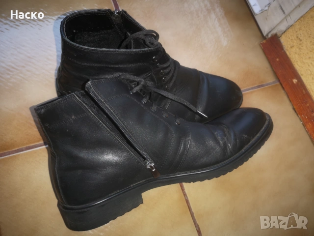 Мъжки кожени обувки високи с цип, снимка 6 - Мъжки боти - 53862408