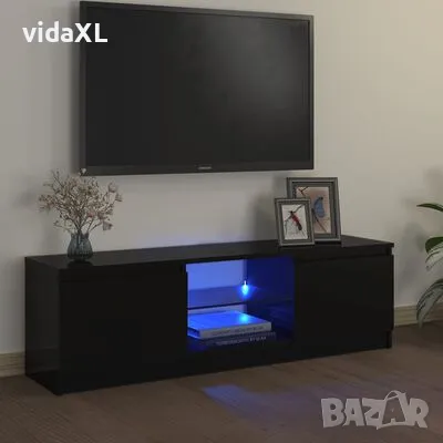 vidaXL ТВ шкаф с LED осветление, черен, 120x30х35,5 см(SKU:804284), снимка 2 - Шкафове - 48631487