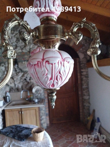 Старинен полилей, снимка 5 - Антикварни и старинни предмети - 54268345