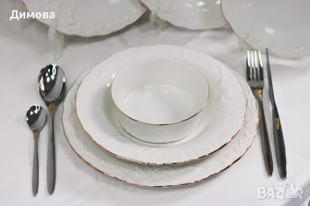 Сервиз за храна 24 части лукс, снимка 3 - Сервизи - 49815443