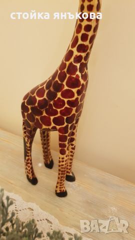 Продавам дървен жираф, ръчна изработка, снимка 7 - Декорация за дома - 45148321