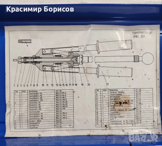 Нитачка За Нит Гайка Wurth , снимка 3 - Други инструменти - 52871641