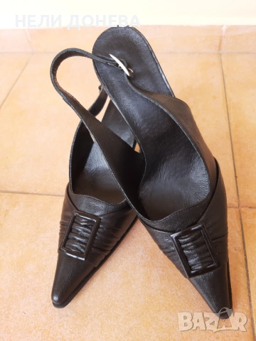 Изискани Обувки ЕСТЕСТВЕНА Кожа №35 с Красиви Декорации! НОВИ !, снимка 4 - Дамски елегантни обувки - 54235985