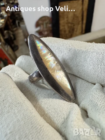 Сребърен пръстен със седеф №7167 