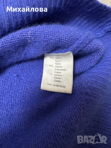 Син пуловер с ангорска вълна, снимка 5 - Блузи с дълъг ръкав и пуловери - 53703367