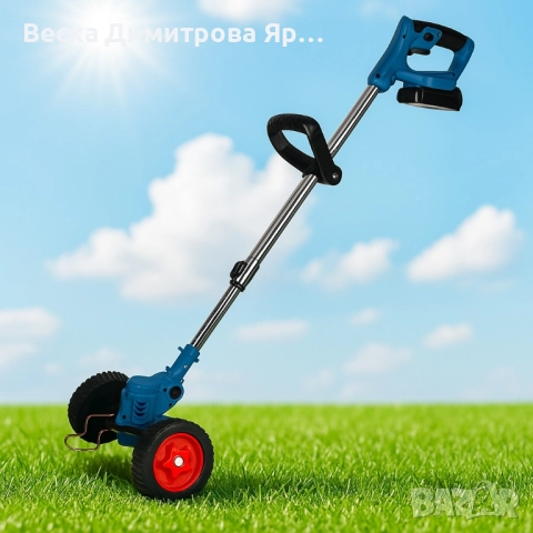 Акумулаторен тример за трева 21V Max с 2 батерии, снимка 2 - Градинска техника - 52067315