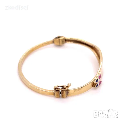 Златна детска гривна 4,35гр. 14кр. проба:585 модел:4153-4, снимка 3 - Гривни - 50299550