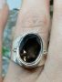 Сребърни бижута гривна със сапфир пръстен с раухтопаз , снимка 6