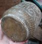 Гравирана метална купа / ваза, метал месинг бронз, стара, снимка 8