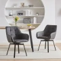 ПРОМОЦИЯ Комплект трапезни столове от PU кожа с нестандартна форма – 2 бр. CLIPOP C-U-DC-A0407GY, снимка 5