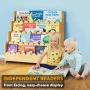 Етажерка за книги с фестон, Монтесори библиотека дървен естествен цвят, снимка 1