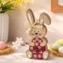 Великденска дървена настолна декоративна фигура заек яйце 6x2x14cm_1200803, снимка 1