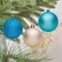 Комплект коледни топки тюркоаз и екрю 4–10 см 54 бр._1204896, снимка 3
