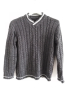 Нов мъжки пуловер едра плетка S размер, снимка 1 - Пуловери - 44973840