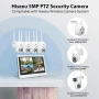 НОВА, пусната за тест, Hiseeu PTZ + 3TB 5MP безжична СОТ система с 12" монитор, 10-канална..., снимка 6