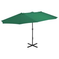 vidaXL Градински чадър с алуминиев прът, 460x270 см, зелен(SKU:44867, снимка 1 - Градински мебели, декорация  - 45169043