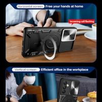 Нов Черен Калъф кейс гръб BonYonka за телефон Samsung A54 5G с Въртяща Стойка Защита Самсунг, снимка 4 - Калъфи, кейсове - 45469057