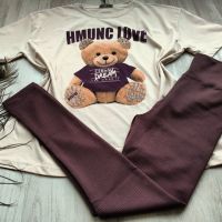 ⭕ Памучен дамски екипи  Teddy bear тениска и клин  , снимка 8 - Спортни екипи - 45461839