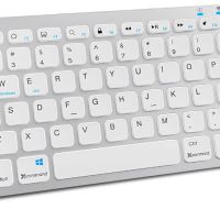 Безжична мини клавиатура, за IOS, Windows, Android (сребристо бяло), снимка 1 - Клавиатури и мишки - 45222637