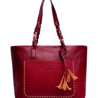 Страхотна дамска чанта  от екокожа с две дръжкичервено с д, снимка 4 - Чанти - 45489936