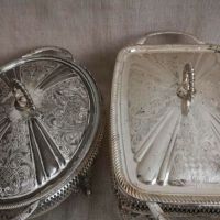 Комплект стари посребрени съдове, снимка 3 - Антикварни и старинни предмети - 45434042