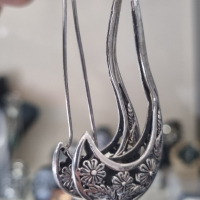 Антични сребърни обеци 925, снимка 3 - Обеци - 45073034
