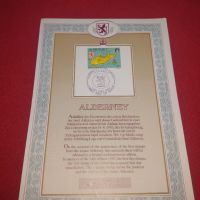 Мемориален лист специална марка ALDERNEY ограничено номерирано издание 44719, снимка 1 - Други ценни предмети - 45263240
