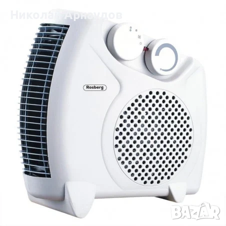 Вентилаторна печка Rosberg R51970A, 2000W, 3 степени, Термостат, Светлинен индикатор, Бял, снимка 1