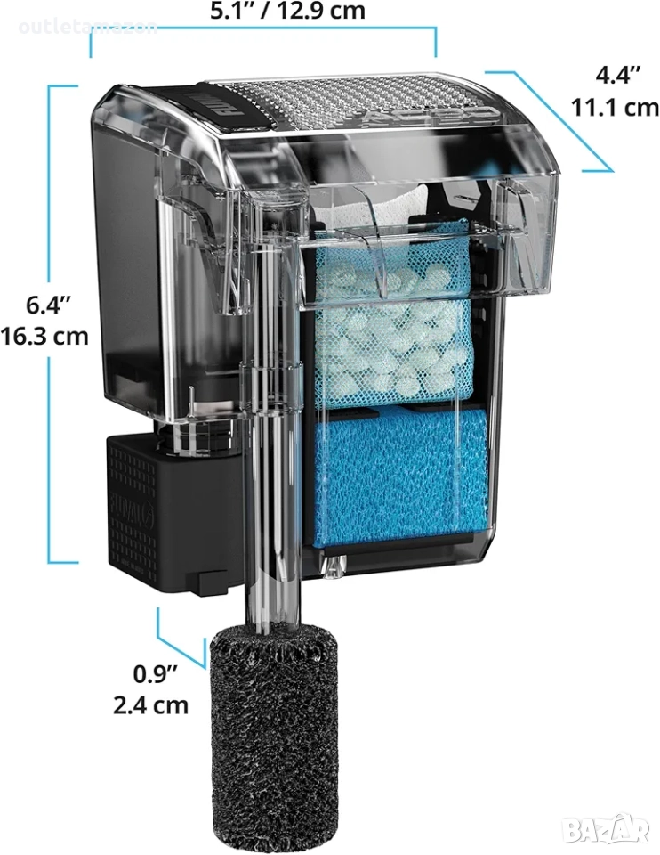 Fluval AquaClear AC20 заден филтър за аквариум, 379 л/ч, снимка 1