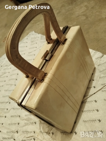 Винтидж чанта от 70-те години бял лак тип куфарче, снимка 1