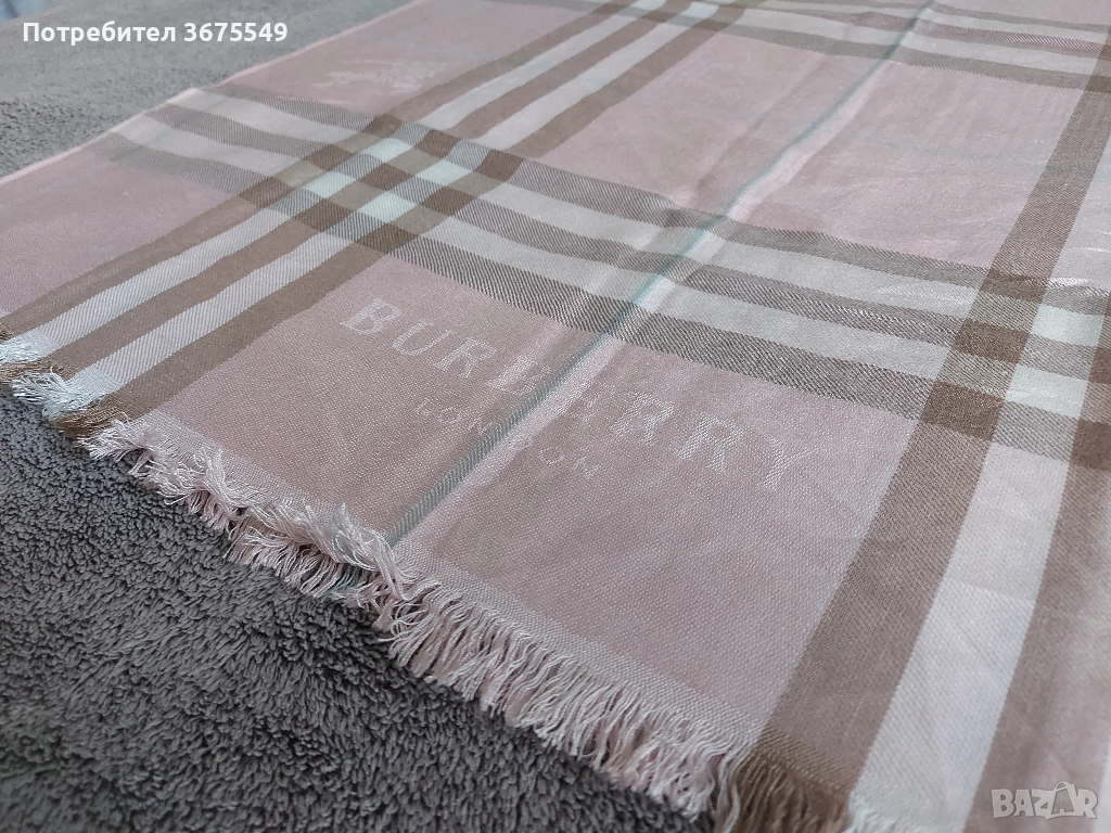 Шал Burberry Pink check - 185cm x 65cm, снимка 1