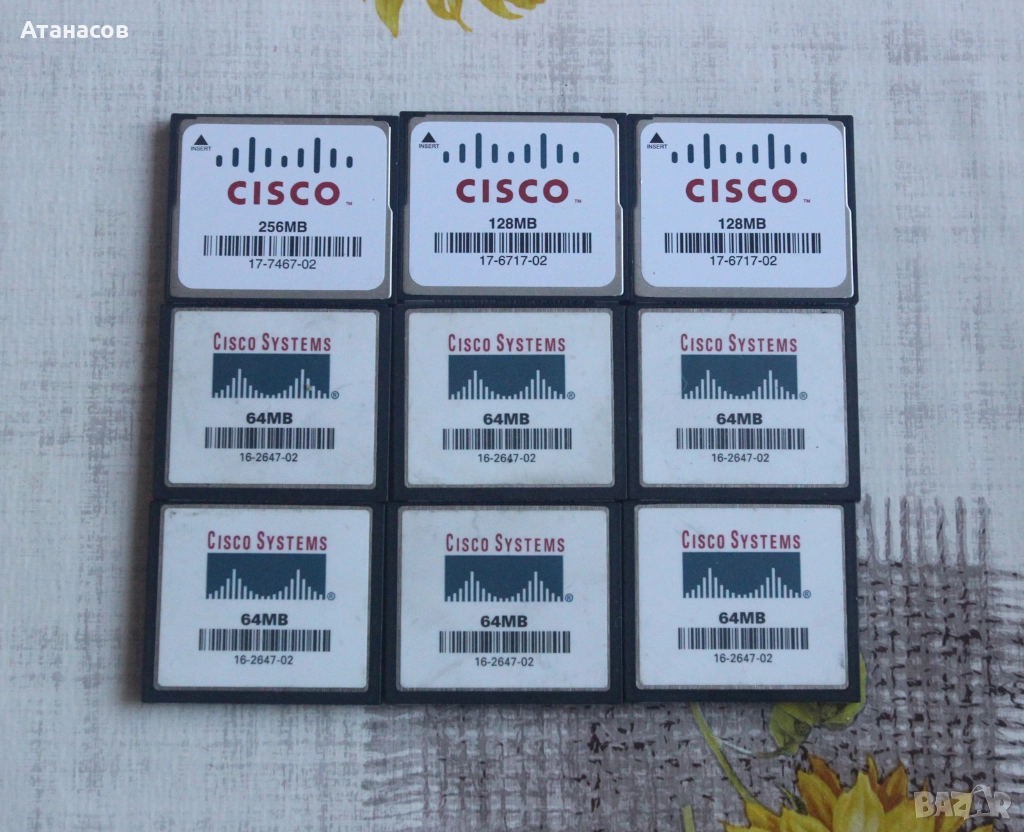 Original Cisco 256MB, 128, 64 MB CompactFlash CF Memory Cards, снимка 1