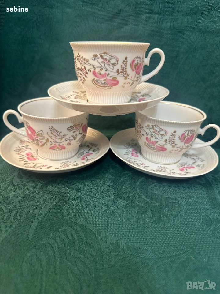 Редки чаши за чай на ЛФЗ Ломоносов, СССР, снимка 1