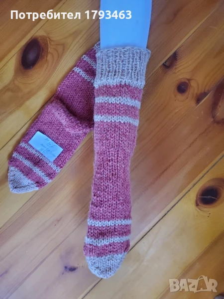 Ръчно плетени дамски чорапи от вълна размер 38/39/, снимка 1