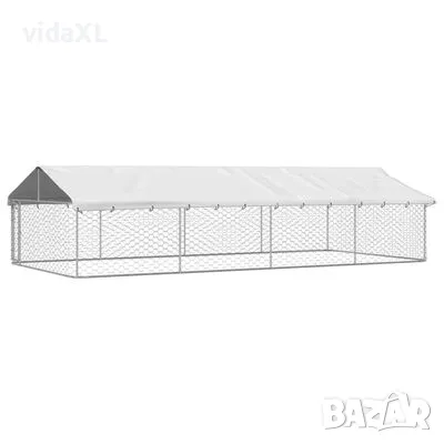 vidaXL Дворна клетка за кучета с покрив, 600x300x150 см（SKU:171502）, снимка 1