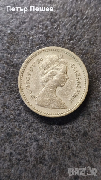 One Pound Nemo Me Impune Lacessit coin 1984, снимка 1