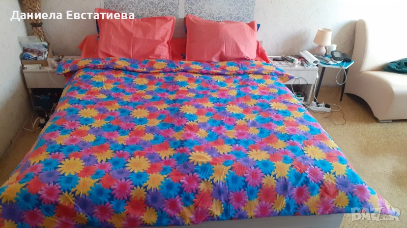 Продавам олекотена завивка ранфорс, на цветя, отлична., снимка 1