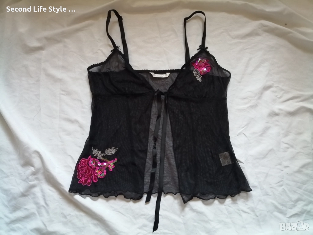 Hunkemoller прозрачна дамска нощница с пайети и бродерии р-р M, снимка 1