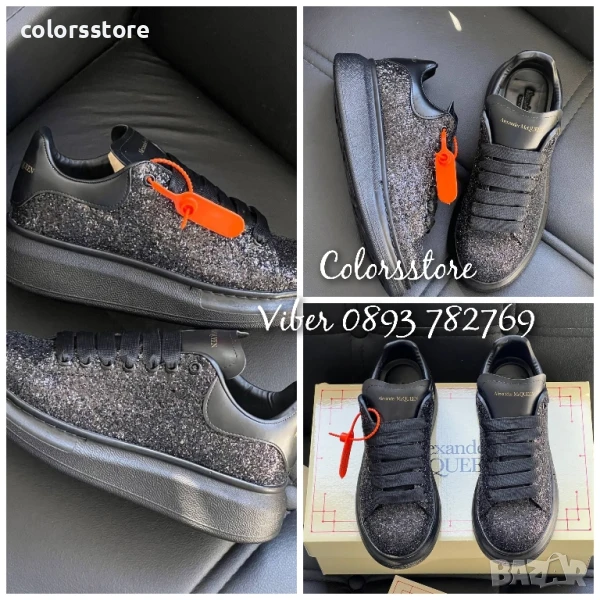 Дамски кецове  Alexander McQueen   черен брокат/BR29 /, снимка 1