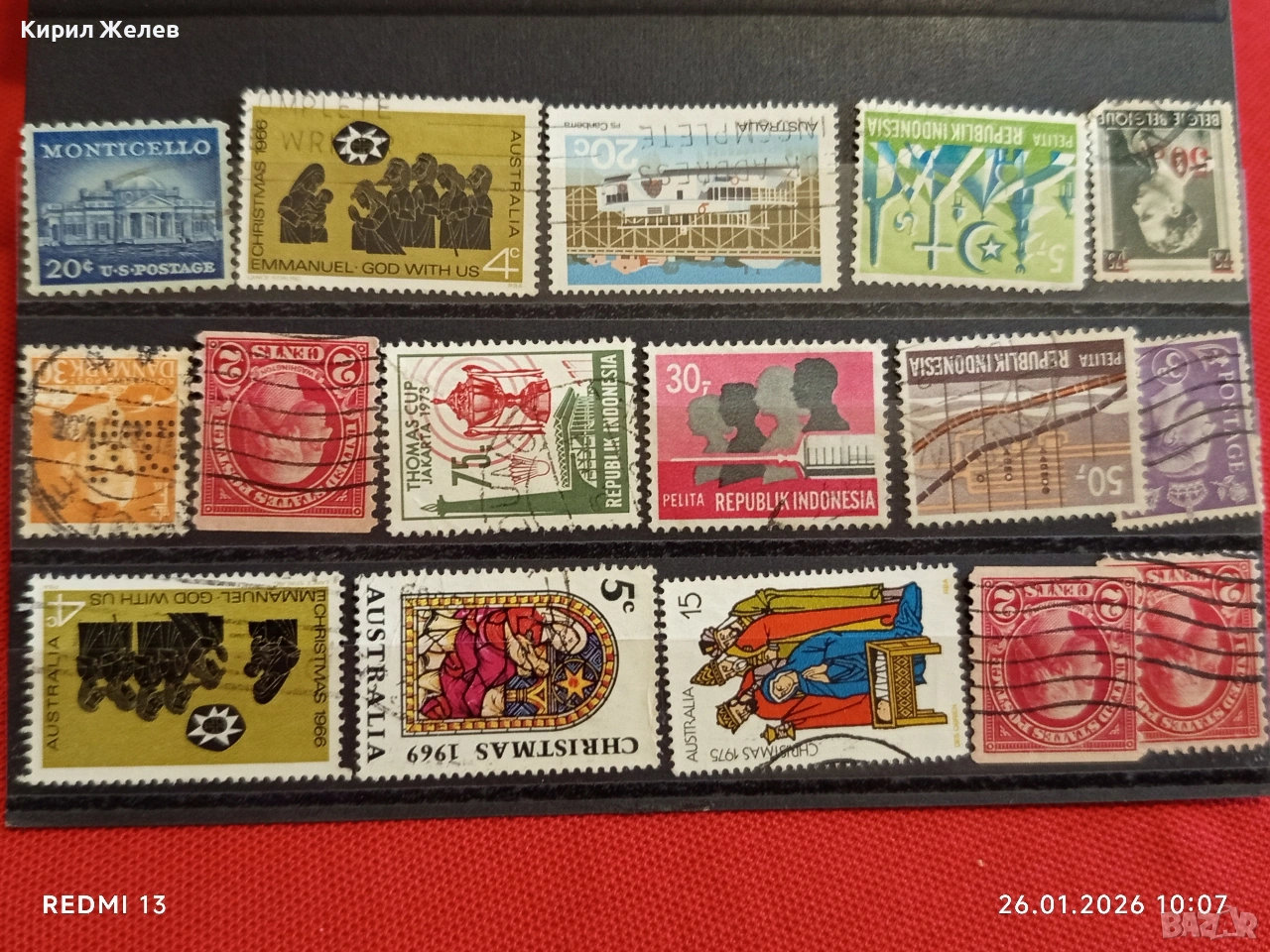 Стари пощенски марки от цял свят смесени ДАНИЯ, БЕЛГИЯ, АВСТРАЛИЯ за КОЛЕКЦИЯ 51596, снимка 1