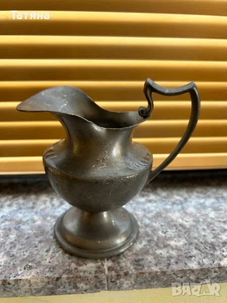 Сосиера от калай , каничка за мляко или сос вместимост 110мл, снимка 1