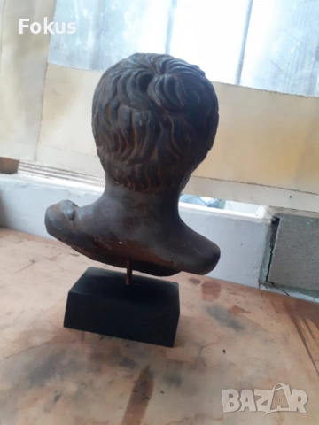 Страхотен стар гипсов патиниран бюст на Платон - реплика, снимка 5 - Антикварни и старинни предмети - 54031397