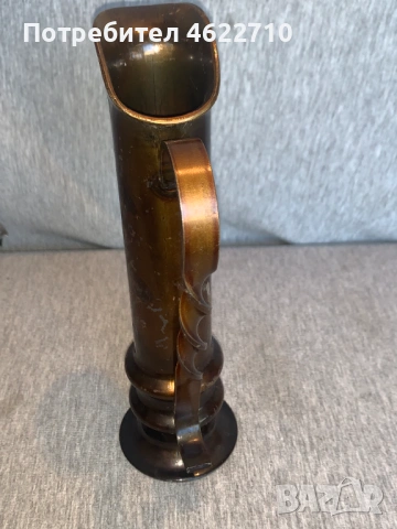 Бруталистична ваза кана  от масивно желязо, снимка 3 - Антикварни и старинни предмети - 53668691