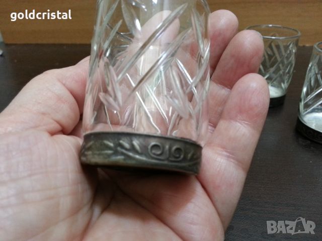 Руски кристални чаши чашки , снимка 4 - Антикварни и старинни предмети - 45906481