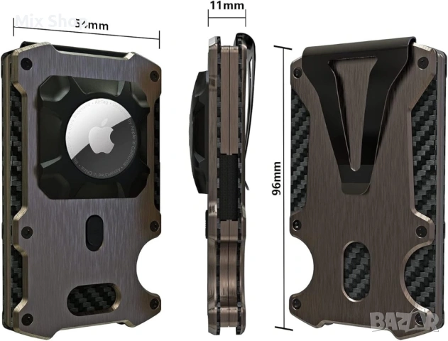 Мъжки портфейл с държач за AirTag, снимка 6 - Други - 53884673