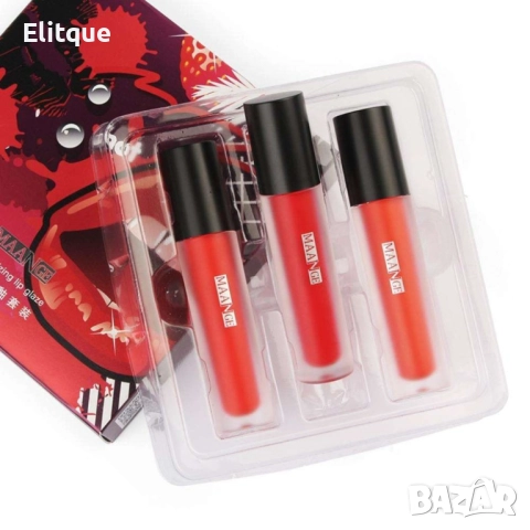 Комплект дълготраен хидратиращ гланц за устни в три нюанса на червеното HZS109, снимка 5 - Други - 52820397