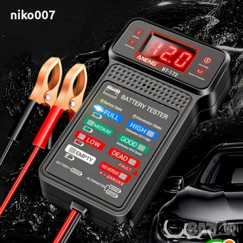 лед дигитален уред-тестер за акумулатор-уред за генератор за автомобил-ван-джип-бус-кола-мини ван