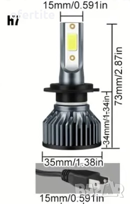 ✅ LED 🔝 H7 / 50W / 6000k, снимка 7 - Аксесоари и консумативи - 52831567
